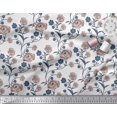 thumbnail image 2 of Soimoi Tissu Satin Soie Feuilles & Roses Imprimé Floral 1 Yard 42 Pouces de Large, 2 of 3