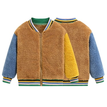 Baby Boys Girls Warm Winter Coat for Toddler Fleece Jacket Coat Newborn Zipper Long Sleeve Sweater Jacket for 9M-6Y