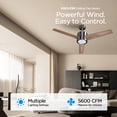 thumbnail image 2 of 52 Inch Ceiling Fan Brushed Nickel: Vagizm Remote Controlled Dimmable Light Combo - Quiet Reversible - 3 Blades (Brushed Nickel+Walnut), 2 of 8