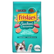 Friskies Ocean Sensations Flavours of Salmon, Tuna, Shrimp & Seaweed, Dry Cat Food 1.4kg