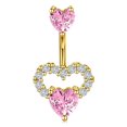 thumbnail image 1 of MesaSe 14G Belly Button Ring Heart Navel Rings Hypoallergenic Belly Button Piercing Pink, 1 of 7