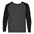 thumbnail image 1 of SLM T-Shirt Raglan de Baseball en Coton à Manches Longues pour Homme - Noir/gris Charbon - TG, 1 of 2