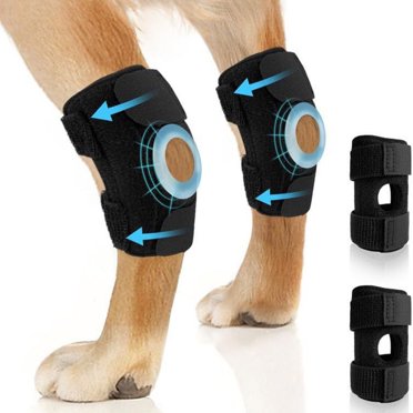 Janrevotw 1 Paire de Genouillères pour Chien, Genouillères Enveloppées pour Jambe de Chien Post-Op Assistance pour Jambe de Chien Protecteurs à Bandes pour Genou Supports