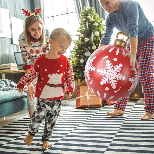 55CM Outdoor Christmas Inflatable Decorated Ball Giant Christmas Inflatable Ball Christmas Tree Decorations