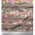 thumbnail image 1 of Soimoi Green Viscose Chiffon Fabric Leaves & Pink Floral Fabric Prints by Yard 42 Inch Wide, 1 of 3