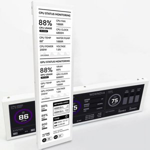8.8inch Moniteur de temps d'ordinateur (thème dynamique pris en charge), IPS Écran secondaire de type C CPU RAM HDD Données FPS Moniteur blanc