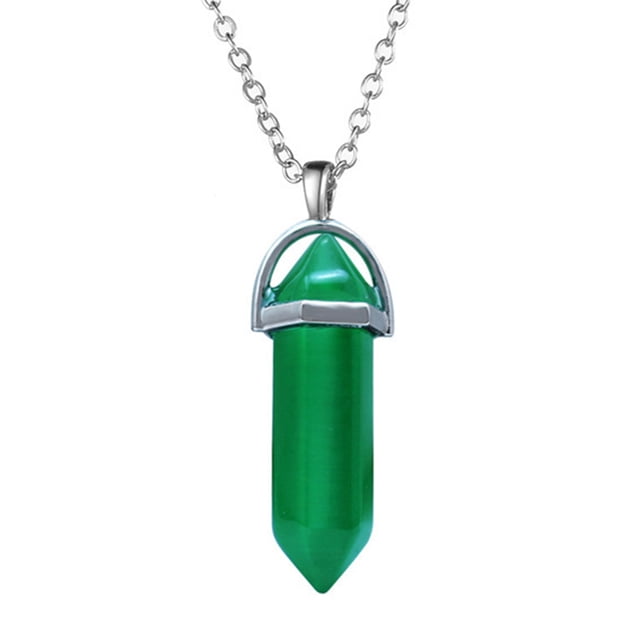QualitChoice Hexagon Column Charm Exquisite Women Men Making Findings Handmade Anniversary Hanging Pendants Colorful Crystal Green 1Set
