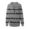 thumbnail image 5 of 2023 Chandail de Mode pour Femmes Rabais de 50 % Liquidation Mode Ample Col Roulé Imprimé Fermeture Éclair Manches Longues Chandail Haut Blouse, 5 of 5