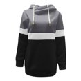 thumbnail image 3 of Hauts pour Femmes Sexy Décontracté Patchwork Pull Col Roulé à Capuche Manches Longues avec Cordon de Serrage Sweat-Shirt Décontracté, 3 of 5