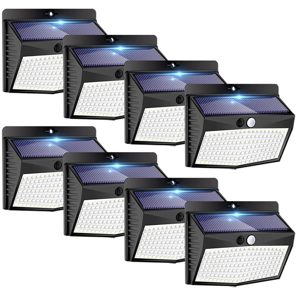 Solar Lights Outdoor, [ 8 Pack/138LED ] Solar Motion Sensor Light Outdoor with 3 Lighting Modes Wireless Waterproof Solar Wall Lights Solar Security Lights for