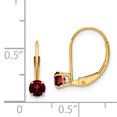 thumbnail image 3 of 14k Yellow Gold Garnet Earrings January Drop Dangle Birthstone, 3 of 7