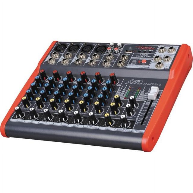 AUDIO2000S AMX7313 Mélangeur Audio Professionnel à Huit Canaux avec USB et Processeur DSP
