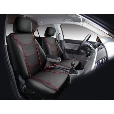 Auto Drive 5-Piece Car Seat cover kit Carbon Fiber Black with Red Piping
