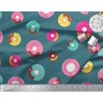 thumbnail image 3 of Soimoi Blue Moss Georgette Fabric Donuts Food Fabric Prints By Yard 42 Inch Wide, 3 of 5