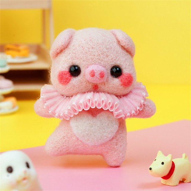 Cute Pattern Handmade DIY Poke Wool Felts Material Production Package