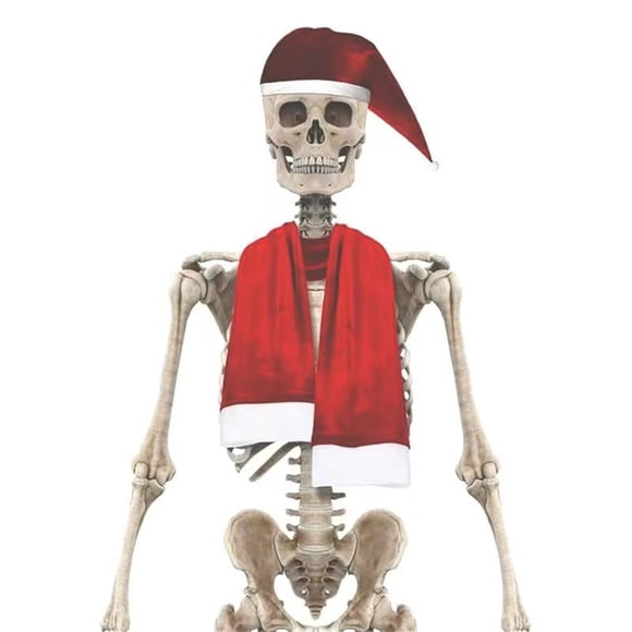 Home 12 Foot Skeleton Christmas Outfits Scarf and Santa Hat with DrawstringAdhesive for Heavy Secure 12 FT Skeleton Accessories for Christmas Decorations Home Essentials