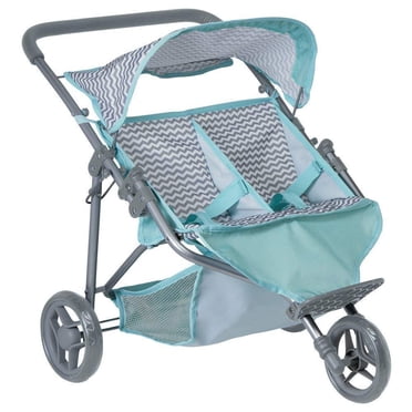 Adora « Poussette Jogger Jumelle Zigzag » Poupée Bébé Jouet Neutre pour le Genre Poussette Jogger pour Enfants, Tout-Petits et Enfants 3+