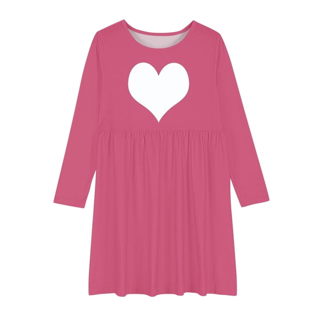 Bwiyojiz Tailles Mode 120-170 Robe à Manches Longues à Col Rond Filles Ligne Extensible Patineuse Tournoyante École Récital, 5 Ans, Cadeaux pour la Maison