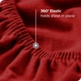 thumbnail image 4 of Bare Home Drap-Housse en Flanelle 100 % Coton - Poche Profonde - Très Grand, Rouge, 4 of 5