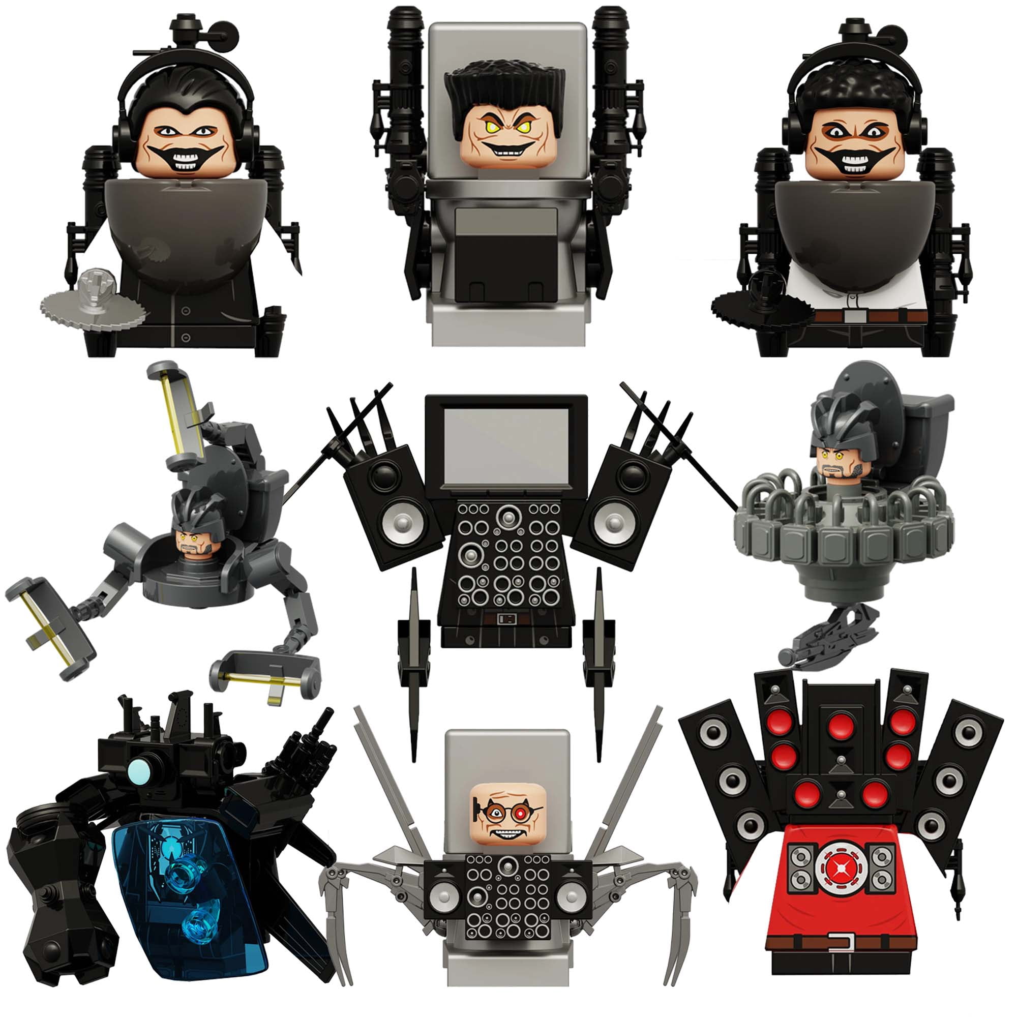 KDL825 Skibidi Toilet Man UFO Building Blocks Titan TVman Cameraman Speakman Monitorman Gman Detainer Astro Figures Bricks Toys DMH
