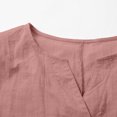 thumbnail image 3 of Babysbule T-Shirt d'Été à Manches 3/4 pour Femmes, Col Rond, Coupe Ample, Tunique à Boutons Mode 2025, 3 of 8