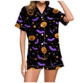 thumbnail image 1 of Kcodviy Pyjama Décontracté d'Halloween Imprimé pour Femmes Pyjama Court et Ensemble de Shorts Ensemble de Pyjama de Mariée pour Femmes Pyjama pour Ados Pyjama Court Ensemble de Pyjama pour Femmes à Manches Longues, 1 of 6