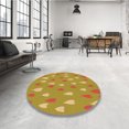 thumbnail image 4 of Ahgly Company Tapis d'Intérieur Lavable en Machine Carré Jaune Transitionnel, 8 Pieds Carré, 4 of 7