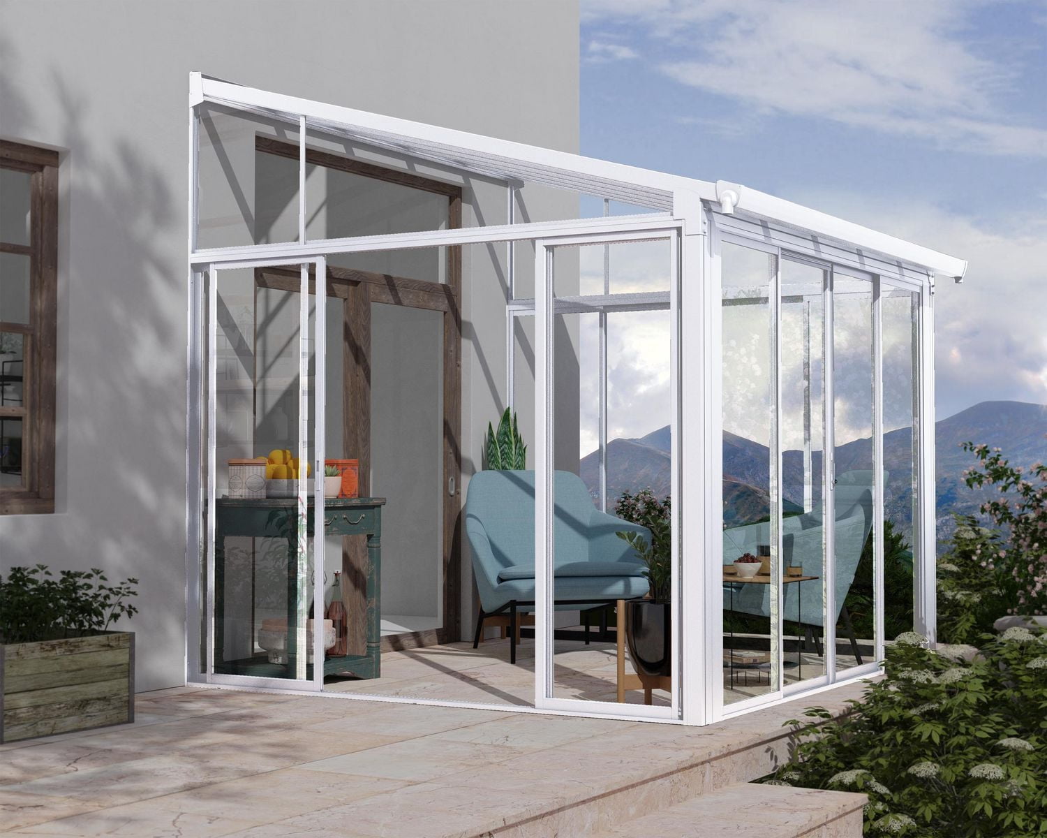 CANOPIA par PALRAM SanRemo Solarium, enceinte de patio et solarium 10 pi x - Blanc
