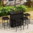 thumbnail image 2 of Outsunny 5pcs Rattan Patio Bar Set Garden Wicker Balcony Bar Set, Black, 2 of 10