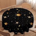thumbnail image 1 of Cartoon Space Round Tablecloth, Outer Space Universe Planets Comets Constellations and Stars Print Table Cloth for Kitchen Dinning Parties Holiday 60x60in, 1 of 5