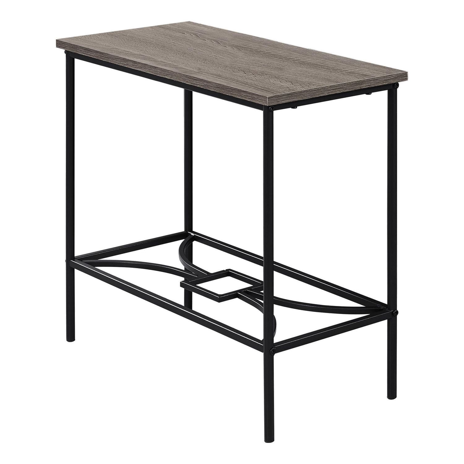 Monarch Specialties Table D'appoint, Côté, Bout, Étroit, Petit, 2 Niveaux, Salon, Chambre À Coucher, Métal, Stratifié, Brun, Noir, Contemporain, Moderne