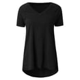 thumbnail image 4 of TIMIFIS T-Shirt à Manches Courtes à Col en V Imprimé Floral pour Femme, Tunique Décontractée Fluide Plissée, Hauts Blouse, 4 of 4