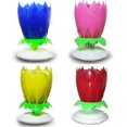 thumbnail image 1 of LAICAIW 4PCS Set Music Birthday Candle Two Layers with 14 Small Candles Musical Lotus Rotating Happy Birthday Flower Candle (Blue,Yellow,Pink,Red), 1 of 5