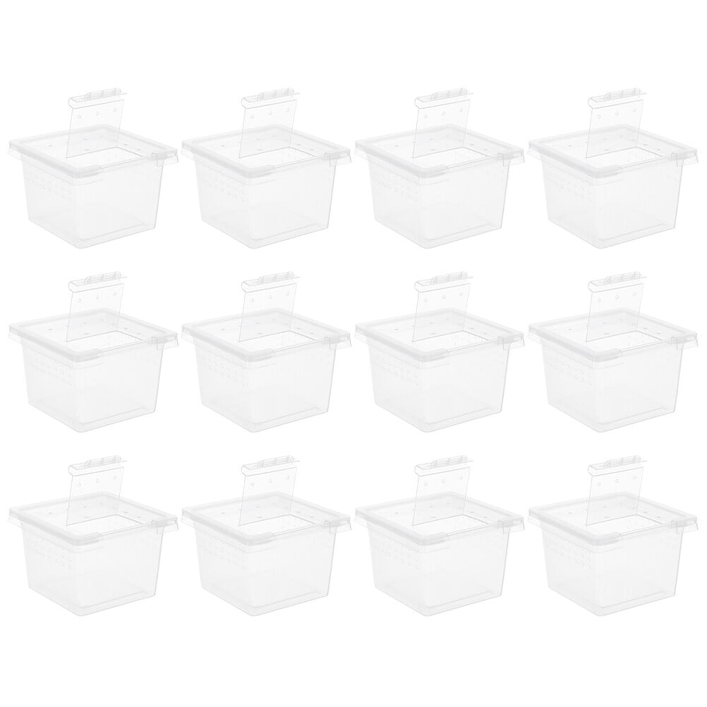 Boîte pour Reptiles 12 Pcs, Contenant d'Alimentation pour Animal Grimpant, Boîte d'Élevage Transparente