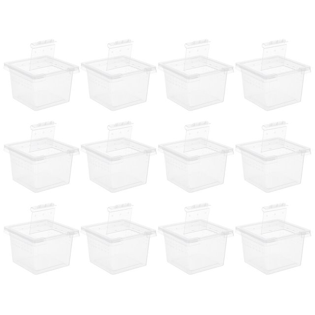 Boîte pour Reptiles 12 Pcs, Contenant d'Alimentation pour Animal Grimpant, Boîte d'Élevage Transparente