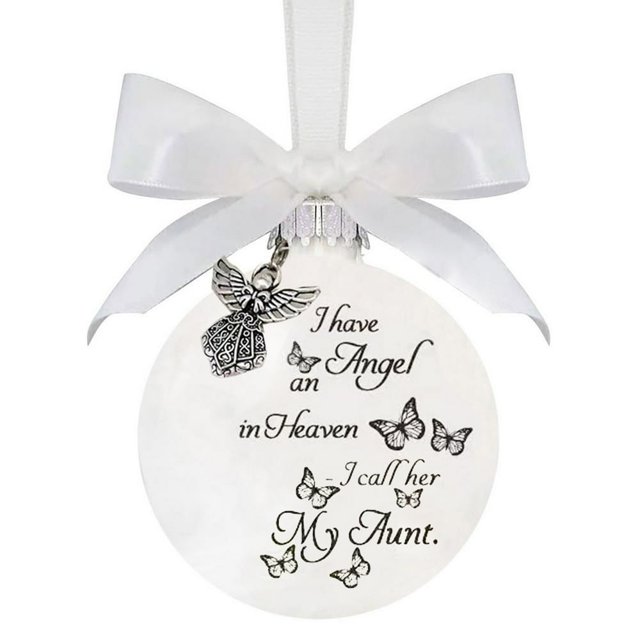 Christmas Ornament Handmade Butterfly Printed Attractive Decorative Commemorate Festive Embellishment Accessory Christmas Name Feather Memory Bauble for Holiday
