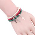 thumbnail image 3 of VONKY Unisex Cross Pendant Bracelets For Fashion Forward Individuals Lightweight Gift light green 1Set, 3 of 6