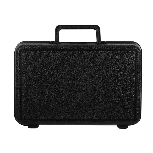 1Pc Waterproof Tool Box Household Tool Storage Case Black Portable Toolbox crafted from durable ABS plastic. Designed for tool organization and home improvement, it features a textured black finish, large capacity, and secure buckles for safe storage. Lightweight and shock-resistant with a comfortable handle for portability. Dimensions: 30.00 x 20.50 x 9.30 cm (11.79 x 8.06 x 3.65 inches).