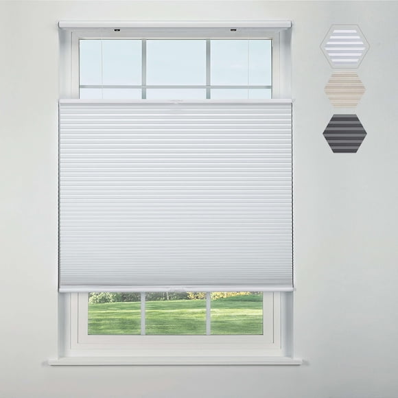 Linen AVENUE Cordless Cellular Top Down Bottom Up Blackout Shade 34 W x 66 H, White (Arrives 1/4" Narrower)