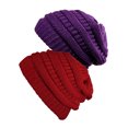 thumbnail image 1 of Tuque Tricotée pour Femmes (Lot de 2), Rouge/violet, 1 of 1
