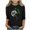 Black, variant on Children's St. Patrick's Day Print 3/4 Sleeve Round Neck Top for Kids Long Sleeve Cute Casual Daily Wear