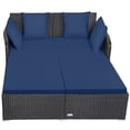 thumbnail image 1 of Topbuy Patio Rattan Daybed with Cushions and 4 Pillows, Navy, 1 of 10