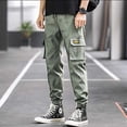 thumbnail image 2 of Ketyyh-chn99 Pantalon Cargo Ample Coupe Décontractée Shorts Pantalon Cargo Randonnée Pantalon à Multiples Poches Vert,TG, 2 of 5