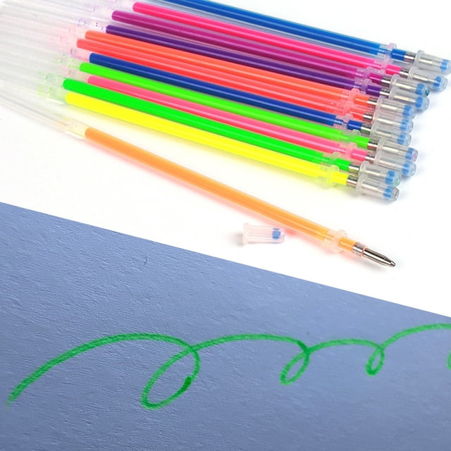 5Pcs Gel Pen Refills 0.5Mm Fine Point, RRJ 12 Pack Color Gel Pen Refills 13cm Long, 0.5mm Fine Point Smooth Writing Ink Cartridges, Replacement for Drawing Journaling Note Taking, Art Supplies