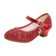 thumbnail image 1 of Wdgfv Ballerines Filles Scintillantes Fête Mary Jane Princesse Chaussures de Robe Rouge 7-8 Ans, 1 of 7