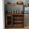 thumbnail image 2 of 3-Tier Wine Bar Cabinet with Detachable Wine Rack and Drawer, Industrial Sideboard and Buffet Cabinet with Glass Holder and Mesh Door, Durable and Stylish Storage Solution, 2 of 7