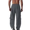 thumbnail image 5 of Plebaso Pantalon Cargo pour Homme, Pantalon de Randonnée Décontracté à Cordon, Léger, Uni, Pantalon de Travail d'Extérieur pour Homme, 5 of 5