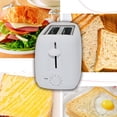 thumbnail image 2 of Elegant Stainless Steel 2-Slice Toaster, Cool Touch Non-Slip Feet & Adjustable Browning Control, Portable & Compact Design for Quick Toasting of Bread Bagels Waffles, White, 2 of 5