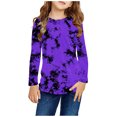 thumbnail image 1 of RXIRUCGD Chemises à Manches Longues pour Filles, Col Rond Mignon, Blouses Décontractées Élégantes (Violet, Taille : 5 Ans), 1 of 6