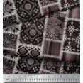 thumbnail image 3 of Soimoi polyester Crepe Fabric Paisley,Mandala & Quatrefoil Patchwork Decor Fabric Printed Yard 52 Inch Wide, 3 of 3